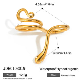 ステンレス304 ニッケルフリー 水に濡れても錆びにくい 18Kゴールドメッキ リング ウェーブ【YJ00297】