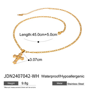 ステンレス304 低ニッケル 水に濡れても錆びにくい 18Kゴールドメッキ ネックレス クロ ジルコニア 【YJ02562】