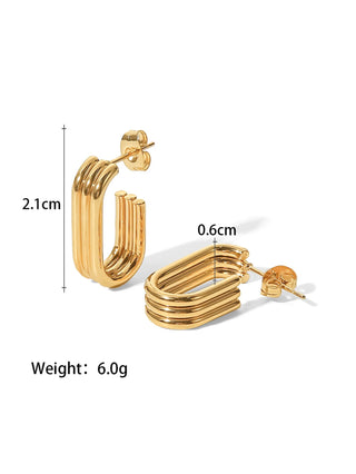 ステンレス304 低ニッケル 水に濡れても錆びにくい 18Kゴールドメッキ ピアス 【YJ03933】