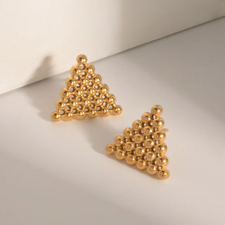 ステンレス304 低ニッケル 水に濡れても錆びにくい 18Kゴールドメッキ ピアス トライアングル ハート スクエア【YJ01284】