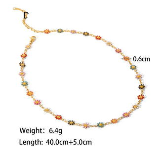 ステンレス304 低ニッケル 水に濡れても錆びにくい 18Kゴールドメッキ ネックレス  フラワー 花 【YJ01699】