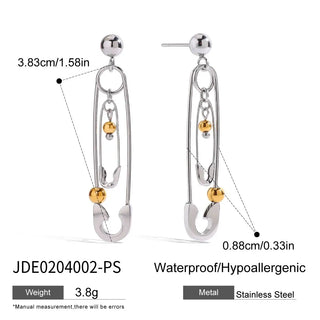 ステンレス304 ニッケルフリー 水に濡れても錆びにくい  ピアス 安全ピン スター 星 【YJ00315】
