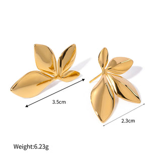 ステンレス304 低ニッケル 水に濡れても錆びにくい 18Kゴールドメッキ ピアス 花 フラワー【YJ04008】