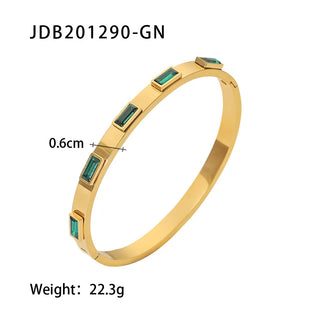 ステンレス304 低ニッケル 水に濡れても錆びにくい 18Kゴールドメッキ ブレスレット ジルコニア 【YJ03623】