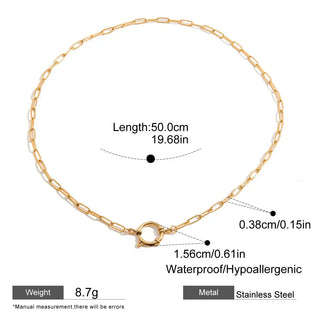 ステンレス304 ニッケルフリー 水に濡れても錆びにくい 18Kゴールドメッキ チェーン ネックレス 【YJ00385】