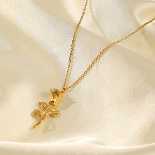 ステンレス304 ニッケルフリー 水に濡れても錆びにくい チェーン ネックレス 薔薇 ローズ 【YJ00651】