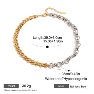 ステンレス304 ニッケルフリー 水に濡れても錆びにくい 18Kゴールドメッキ チェーン ネックレス 【YJ00630】