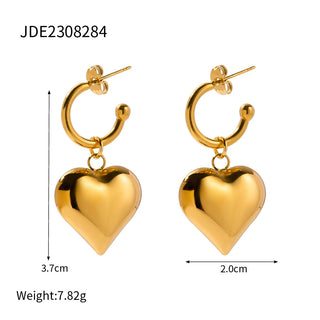ステンレス304 低ニッケル 水に濡れても錆びにくい 18Kゴールドメッキ ピアス ハート 【YJ02626】