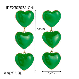ステンレス304 低ニッケル 水に濡れても錆びにくい 18Kゴールドメッキ ピアス ハート エナメル【YJ02082】