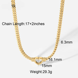 ステンレス304 低ニッケル 水に濡れても錆びにくい 18Kゴールドメッキ ネックレス  ハート 【YJ02428】