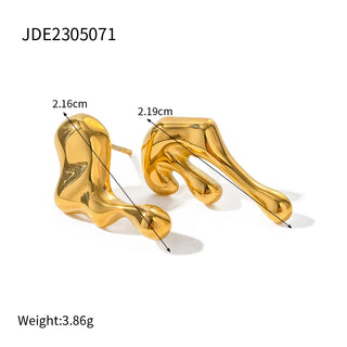 ステンレス304 低ニッケル 水に濡れても錆びにくい 18Kゴールドメッキ ピアス リキッド 【YJ03642】