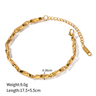 ステンレス304 低ニッケル 水に濡れても錆びにくい 18Kゴールドメッキ ブレスレット 【YJ01152】