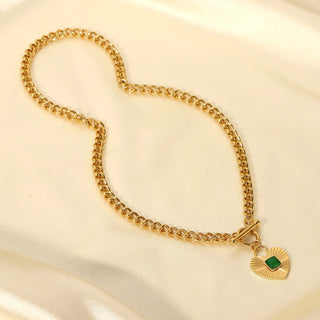 ステンレス304 低ニッケル 水に濡れても錆びにくい 18Kゴールドメッキ ネックレス ハート 【YJ03096】