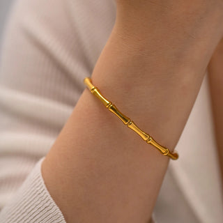 ステンレス304 低ニッケル 水に濡れても錆びにくい 18Kゴールドメッキ ブレスレット 【YJ01757】