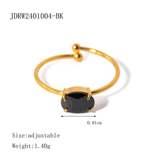 ステンレス304 低ニッケル 水に濡れても錆びにくい 18Kゴールドメッキ リング ジルコニア 【YJ03960】