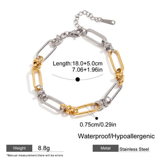 ステンレス304 ニッケルフリー 水に濡れても錆びにくい 18Kゴールドメッキ チェーン ブレスレット【YJ00193】