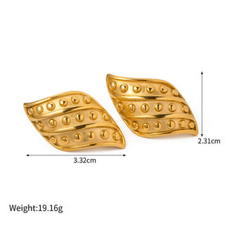 ステンレス304 低ニッケル 水に濡れても錆びにくい 18Kゴールドメッキ ピアス 羽 ウィング 【YJ03382】