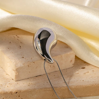 ステンレス304 ニッケルフリー 水に濡れても錆びにくい 18Kゴールドメッキ チャンキー ネックレス ティアドロップ 【YJ00952】