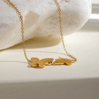 ステンレス304 低ニッケル 水に濡れても錆びにくい 18Kゴールドメッキ ブレスレット シェル 蝶々 バタフライ 【YJ01022】