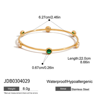 ステンレス304 低ニッケル 水に濡れても錆びにくい 18Kゴールドメッキ ブレスレット ジルコニア パール 【YJ01118】