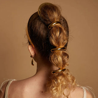 ステンレス304 低ニッケル 水に濡れても錆びにくい 18Kゴールドメッキ ヘアアクセサリー チャンキー 【YJ01866】
