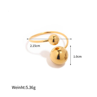 ステンレス304 低ニッケル 水に濡れても錆びにくい 18Kゴールドメッキ リング ボール 【YJ01660】