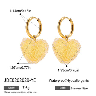 ステンレス304 低ニッケル 水に濡れても錆びにくい 18Kゴールドメッキ ピアス キャンディ ハート【YJ01162】