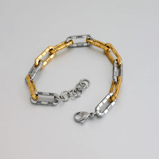 ステンレス304 ニッケルフリー 水に濡れても錆びにくい 18Kゴールドメッキ チェーン ブレスレット【YJ00473】