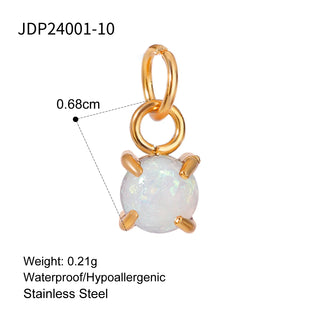 ステンレス304 低ニッケル 水に濡れても錆びにくい 18Kゴールドメッキ チャーム ジルコニア 誕生石 【YJ01953】