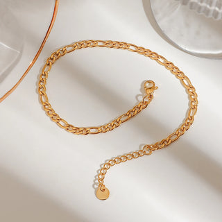 ステンレス304 低ニッケル 水に濡れても錆びにくい 18Kゴールドメッキ アンクレット チェーン 【YJ02477】