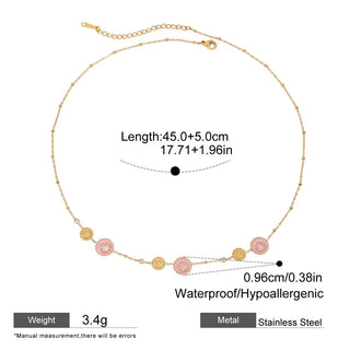 ステンレス304 ニッケルフリー 水に濡れても錆びにくい 18Kゴールドメッキ チェーン ネックレス フラワー 花 【YJ00641】