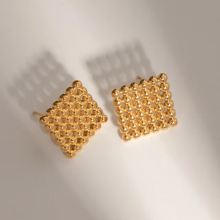 ステンレス304 低ニッケル 水に濡れても錆びにくい 18Kゴールドメッキ ピアス トライアングル ハート スクエア【YJ01284】