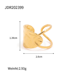 ステンレス304 低ニッケル 水に濡れても錆びにくい 18Kゴールドメッキ リング ウェーブ 【YJ03431】