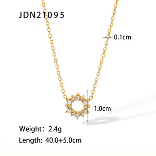 ステンレス304 低ニッケル 水に濡れても錆びにくい 18Kゴールドメッキ ネックレス  ジルコニア 【YJ03662】