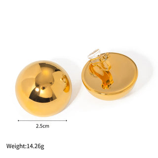 ステンレス304 低ニッケル 水に濡れても錆びにくい 18Kゴールドメッキ ピアス チャンキー ラウンド 【YJ02329】