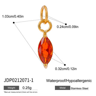 ステンレス304 ニッケルフリー 水に濡れても錆びにくい チャーム ジルコニア 【YJ00809】