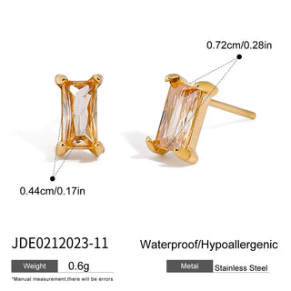 ステンレス304 低ニッケル 水に濡れても錆びにくい 18Kゴールドメッキ ピアス ジルコニア 誕生石 【YJ01990】