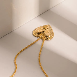 ステンレス304 低ニッケル 水に濡れても錆びにくい 18Kゴールドメッキ ネックレス チャンキー ハート 蛇 ヘビ スネーク 【YJ03404】