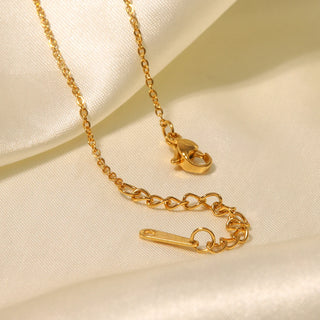 ステンレス304 低ニッケル 水に濡れても錆びにくい 18Kゴールドメッキ ネックレス ジルコニア 【YJ03474】