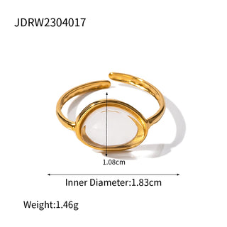 ステンレス304 低ニッケル 水に濡れても錆びにくい 18Kゴールドメッキ リング 【YJ01844】