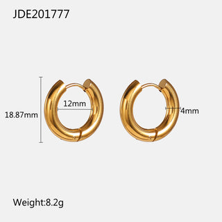 ステンレス304 低ニッケル 水に濡れても錆びにくい 18Kゴールドメッキ ピアス フープ 【YJ01857】