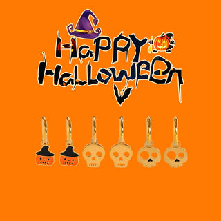 ステンレス304 低ニッケル 水に濡れても錆びにくい 18Kゴールドメッキ ピアス ハロウィン 3点セット【YJ03313】