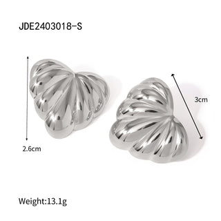ステンレス304 低ニッケル 水に濡れても錆びにくい 18Kゴールドメッキ ピアス チャンキー  ハート 【YJ02271】
