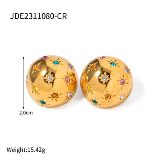 ステンレス304 ニッケルフリー 水に濡れても錆びにくい ピアス イヤリング ピアス ラウンド ジルコニア 【YJ00814】