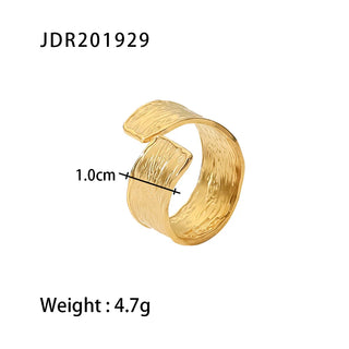 ステンレス304 低ニッケル 水に濡れても錆びにくい 18Kゴールドメッキ リング 【YJ03095】
