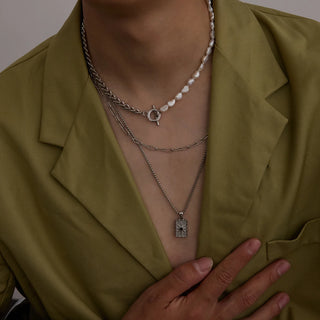 ステンレス304 ニッケルフリー 水に濡れても錆びにくい 18Kゴールドメッキ チェーン ネックレス スクエア 【YJ00257】