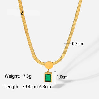 ステンレス304 低ニッケル 水に濡れても錆びにくい 18Kゴールドメッキ ネックレス スネークチェーン ジルコニア 【YJ03917】