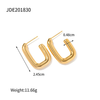 ステンレス304 低ニッケル 水に濡れても錆びにくい 18Kゴールドメッキ ピアス スクエア 【YJ01862】
