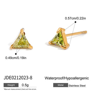 ステンレス304 低ニッケル 水に濡れても錆びにくい 18Kゴールドメッキ ピアス ジルコニア 誕生石 【YJ01990】