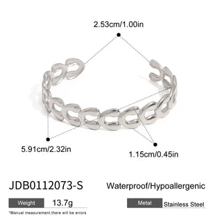 ステンレス304 低ニッケル 水に濡れても錆びにくい 18Kゴールドメッキ ブレスレット 【YJ02006】